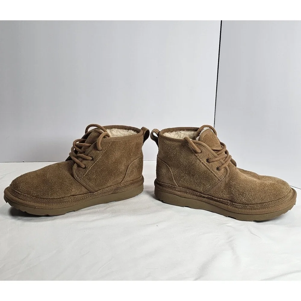 Ugg Unisex Kids Neumel‎ II 1017320K Brown Lace-Up Ankle Chukka Boots Size 3